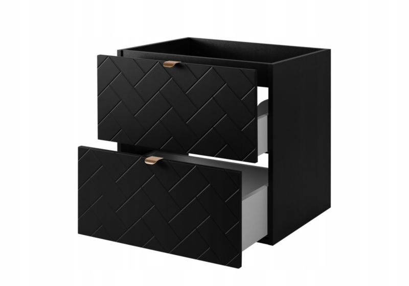 Szafka pod umywalkę Furnidea 60 cm czarna wisząca frezowana Trend 1 szt.