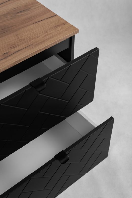 Szafka pod umywalkę Furnidea 60 cm czarna wisząca frezowana Trend 1 szt.