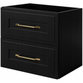 Szafka pod umywalkę Furnidea 60 cm czarna z szufladami ryflowana CLASSIC  1 szt.