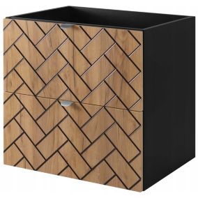 Szafka pod umywalkę Furnidea 60 cm dąb craft złoty wisząca frezowana Trend 1 szt.