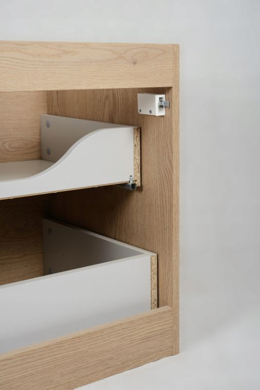 Szafka pod umywalkę Furnidea 60 cm dąb jasny wisząca z blatem Simple 1 szt.
