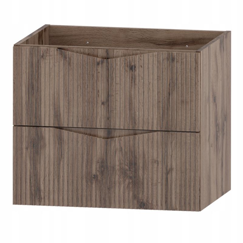 Szafka pod umywalkę Furnidea  60 cm dąb wotan ryflowana MDF wisząca CLEO 1 szt.