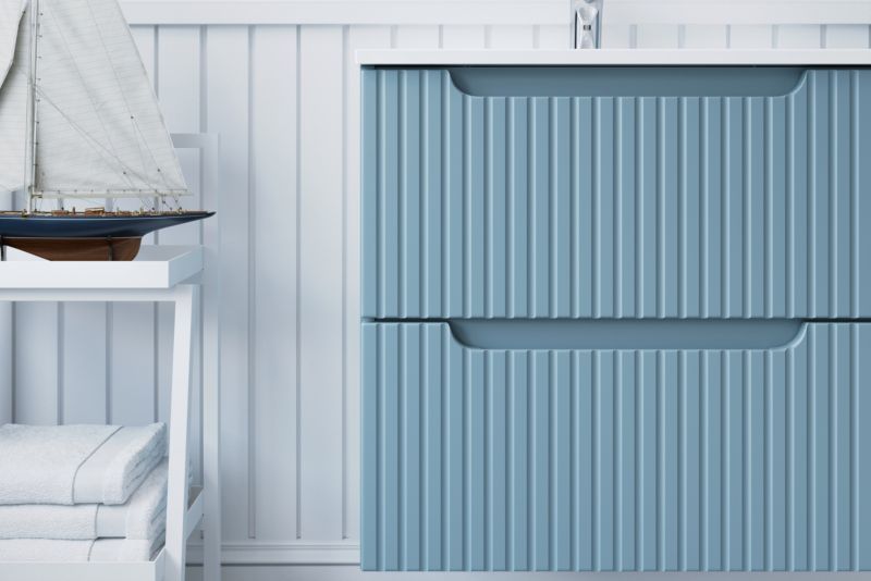 Szafka pod umywalkę Furnidea 60 cm denim ryflowana Nova 1 szt.