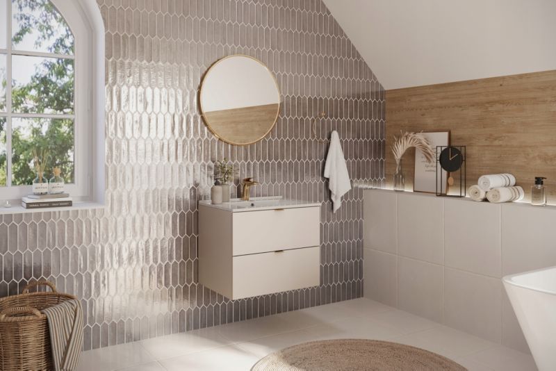 Szafka pod umywalkę Furnidea 60 cm kaszmir 2 szuflady MDF Dalia Cashmere 1 szt.