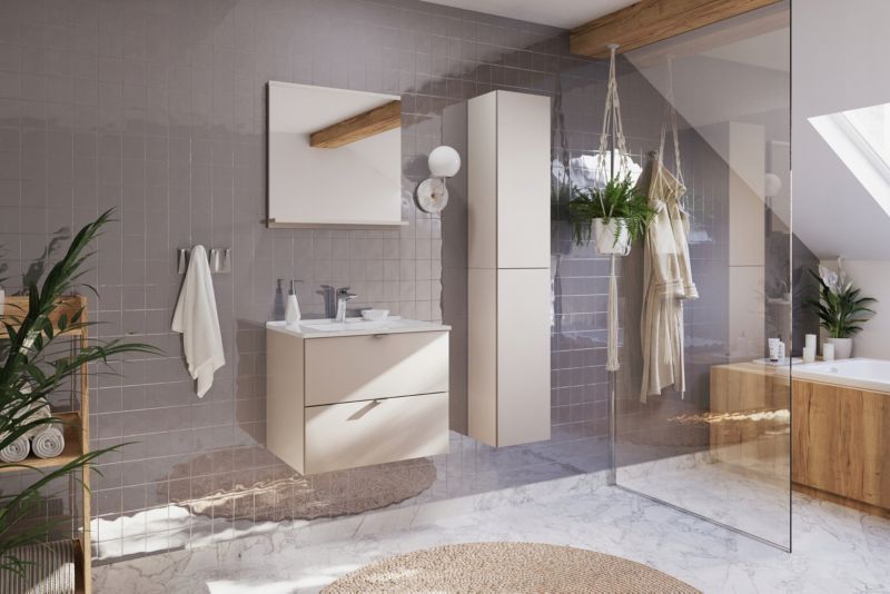 Szafka pod umywalkę Furnidea 60 cm kaszmir 2 szuflady MDF Dalia Cashmere 1 szt.