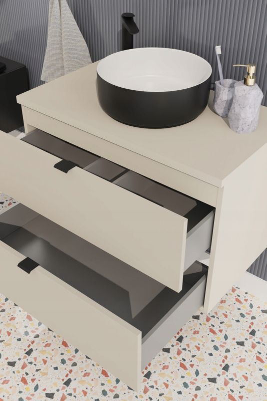 Szafka pod umywalkę Furnidea 60 cm kaszmir 2 szuflady MDF Dalia Cashmere 1 szt.