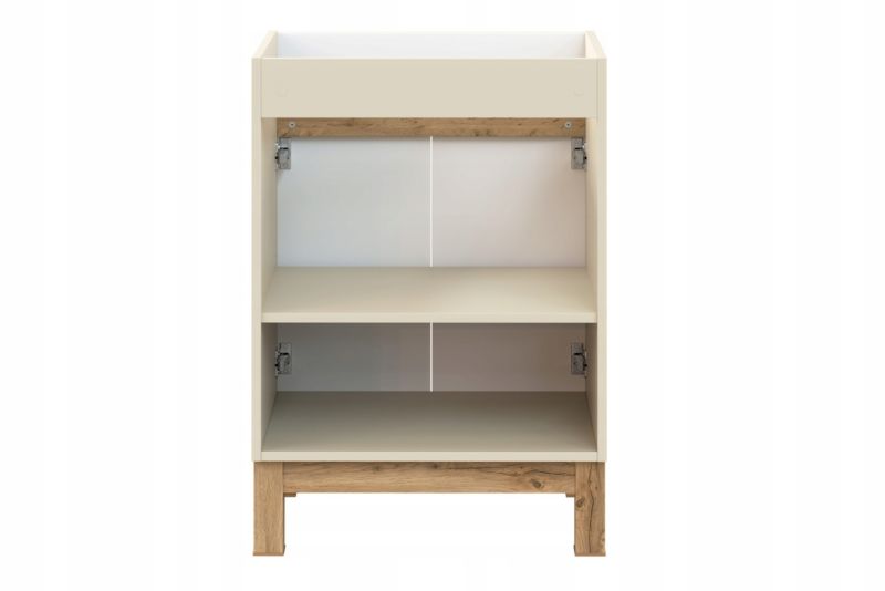 Szafka pod umywalkę Furnidea 60 cm kaszmir dąb Wotan laminowana Bali 1 szt.