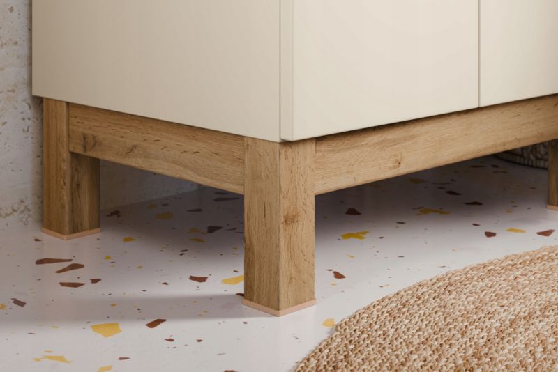 Szafka pod umywalkę Furnidea 60 cm kaszmir dąb Wotan laminowana Bali 1 szt.