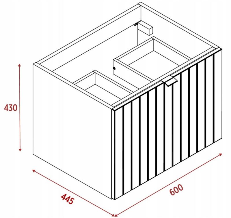 Szafka pod umywalkę Furnidea 60 cm lakierowana frezowana kaszmir półmat Harmo 1 szt.