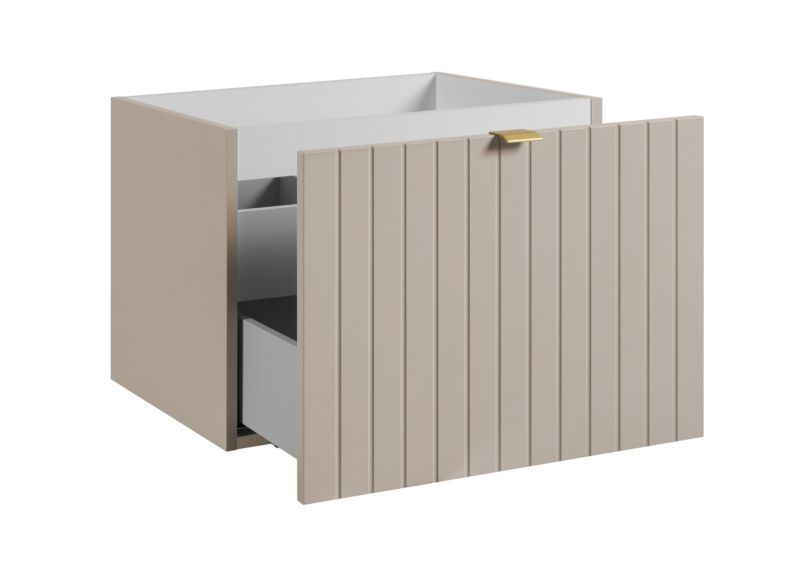 Szafka pod umywalkę Furnidea 60 cm lakierowana frezowana kaszmir półmat Harmo 1 szt.