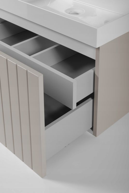 Szafka pod umywalkę Furnidea 60 cm lakierowana frezowana kaszmir półmat Harmo 1 szt.