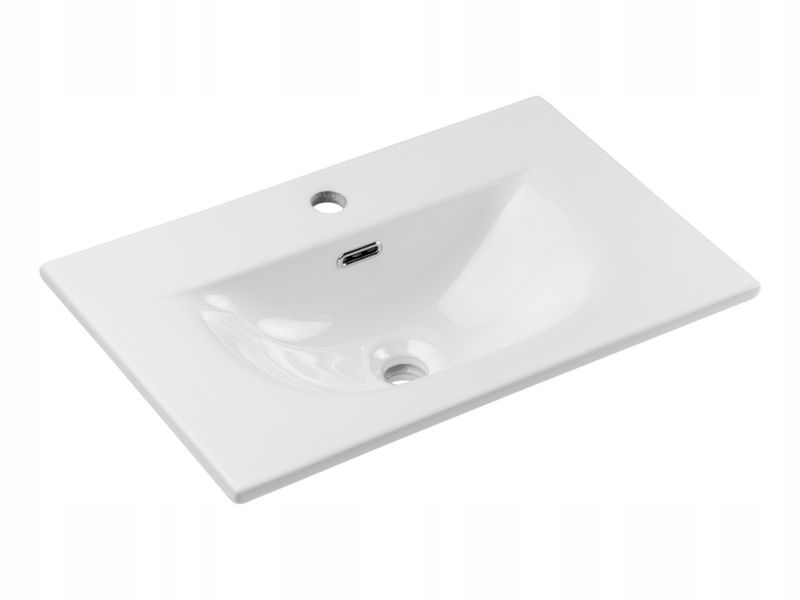 Szafka pod umywalkę Furnidea 60 cm wisząca biała ryflowane fronty Nova White 2 szuflady z umywalką wpuszczaną 1 szt.