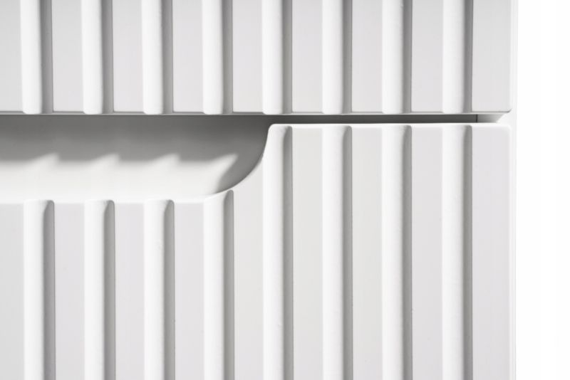 Szafka pod umywalkę Furnidea 60 cm wisząca biała ryflowane fronty Nova White 2 szuflady z umywalką wpuszczaną 1 szt.