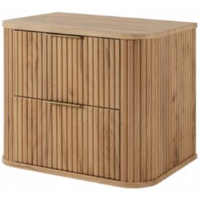 Szafka pod umywalkę Furnidea 60 cm wisząca ryflowana z szufladami dąb craft GLAMOUR 1 szt.