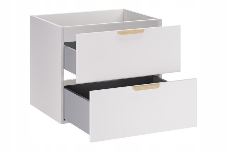 Szafka pod umywalkę Furnidea 60 cm z blatem biały mat dąb Cremona Aster 1 szt.