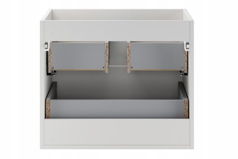 Szafka pod umywalkę Furnidea 60 cm z blatem biały mat dąb Cremona Aster 1 szt.