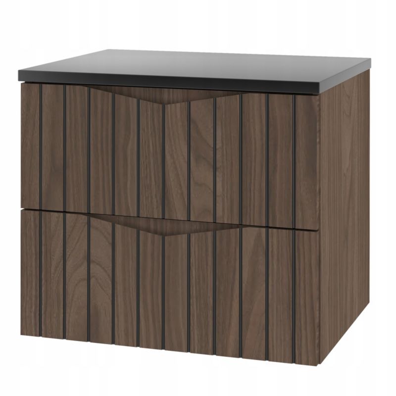 Szafka pod umywalkę Furnidea 60 cm z blatem orzech czarny Stella 1 szt.