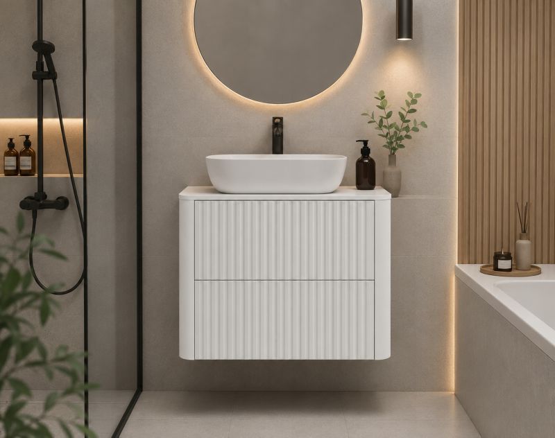 Szafka pod umywalkę Furnidea 80 cm biała LINEA 1 szt.