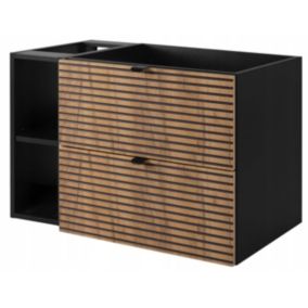 Szafka pod umywalkę Furnidea 80 cm czarna dąb craft frezowany LOFT 1 szt.