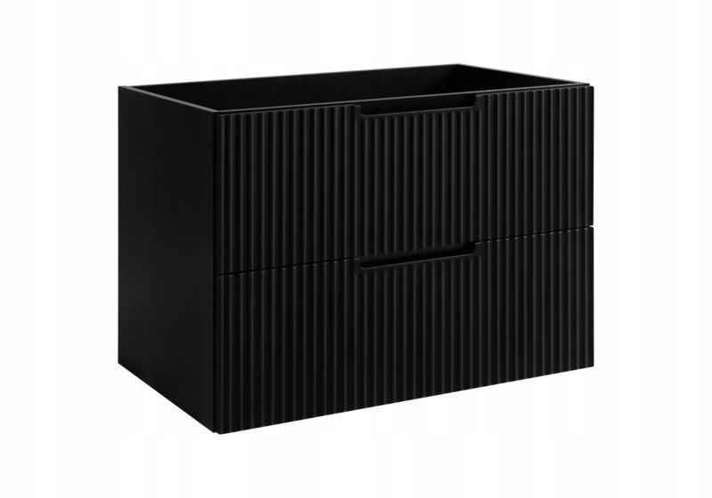 Szafka pod umywalkę Furnidea 80 cm czarna ryflowana MDF wisząca VENA 1 szt.