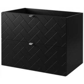 Szafka pod umywalkę Furnidea 80 cm czarna wisząca frezowana Trend 1 szt.