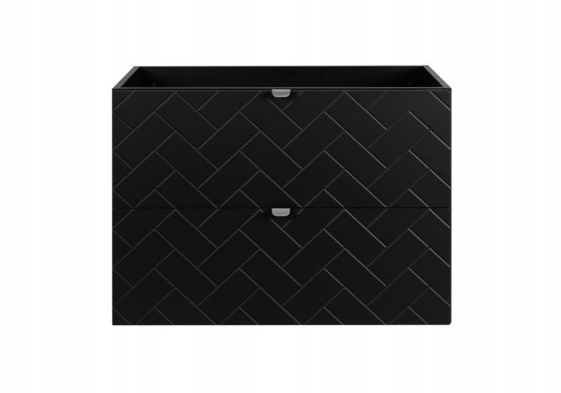 Szafka pod umywalkę Furnidea 80 cm czarna wisząca frezowana Trend 1 szt.