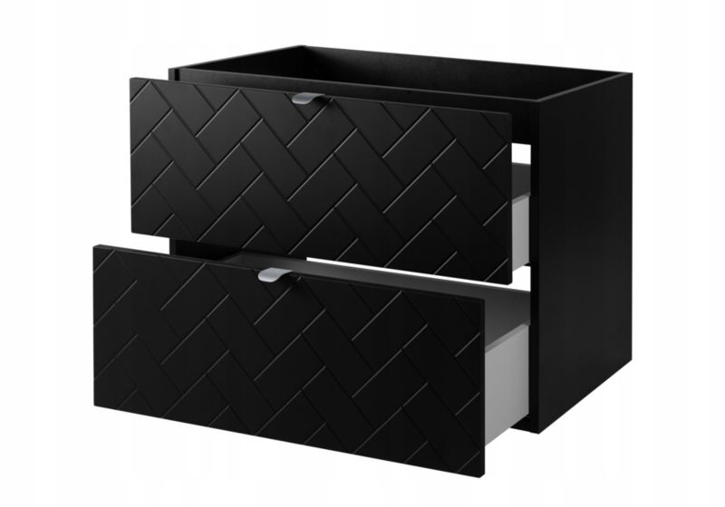 Szafka pod umywalkę Furnidea 80 cm czarna wisząca frezowana Trend 1 szt.