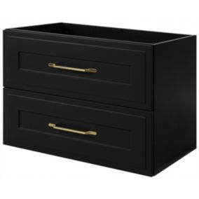 Szafka pod umywalkę Furnidea 80 cm czarna z szufladami ryflowana CLASSIC  1 szt.