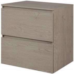 Szafka pod umywalkę Furnidea 80 cm dąb ciemny wisząca z blatem Simple 1 szt.