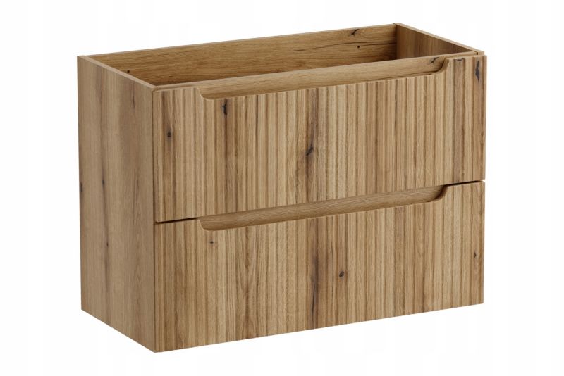 Szafka pod umywalkę Furnidea 80 cm dąb Coast Evoke ryflowana Nova 1 szt.