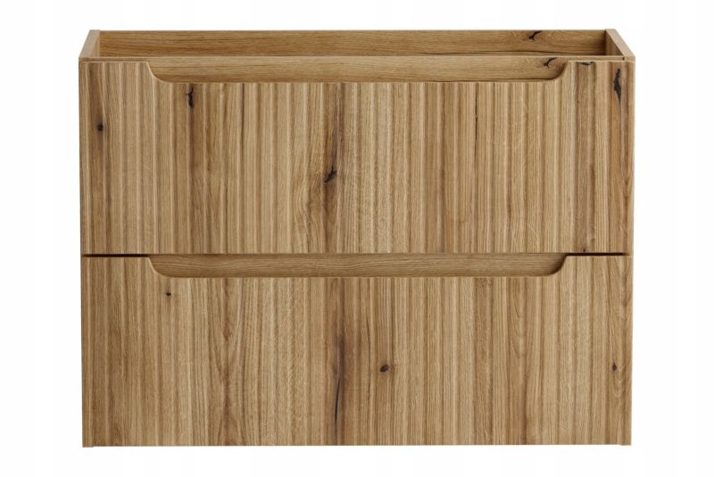 Szafka pod umywalkę Furnidea 80 cm dąb Coast Evoke ryflowana Nova 1 szt.