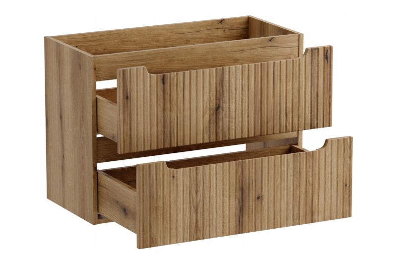 Szafka pod umywalkę Furnidea 80 cm dąb Coast Evoke ryflowana Nova 1 szt.