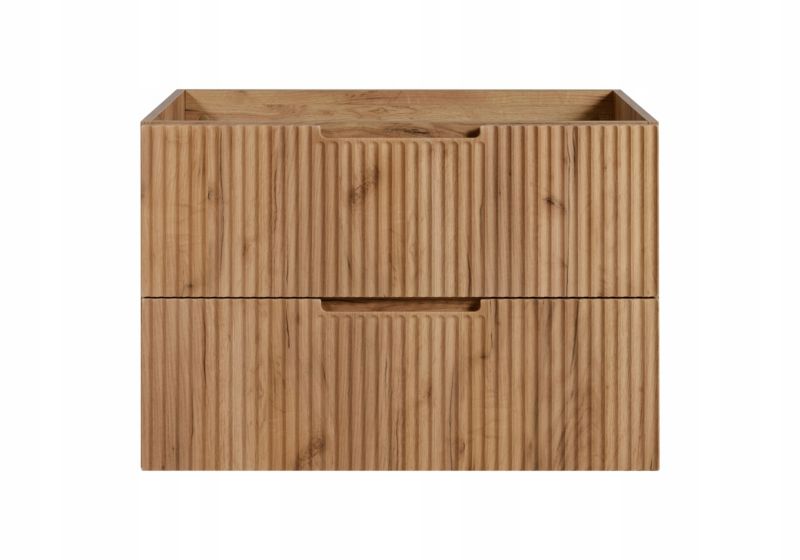 Szafka pod umywalkę Furnidea 80 cm dąb craft złoty ryflowana MDF wisząca VENA 1 szt.