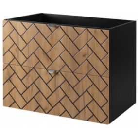 Szafka pod umywalkę Furnidea 80 cm dąb craft złoty wisząca frezowana Trend 1 szt.