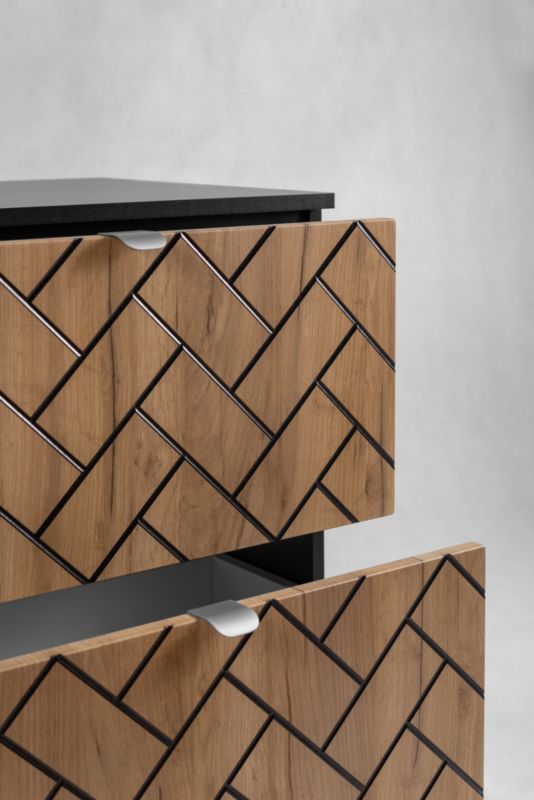 Szafka pod umywalkę Furnidea 80 cm dąb craft złoty wisząca frezowana Trend 1 szt.