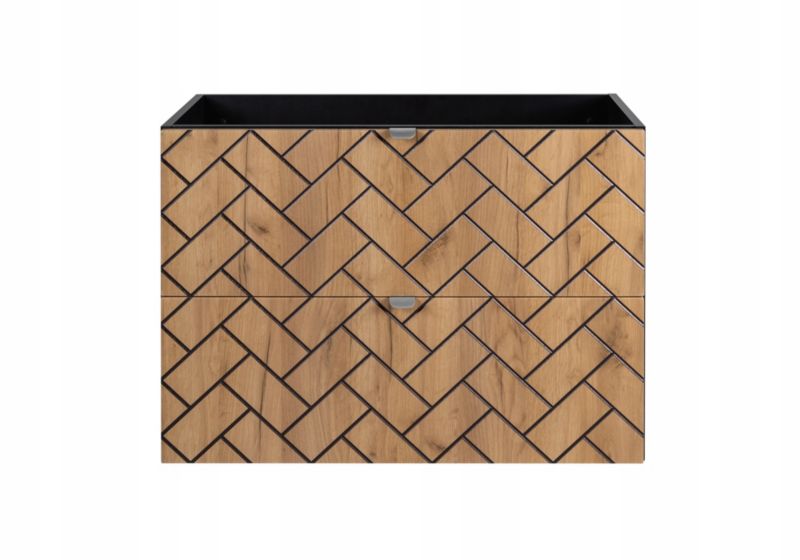 Szafka pod umywalkę Furnidea 80 cm dąb craft złoty wisząca frezowana Trend 1 szt.