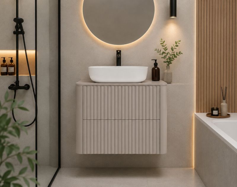 Szafka pod umywalkę Furnidea 80 cm kaszmir LINEA 1 szt.