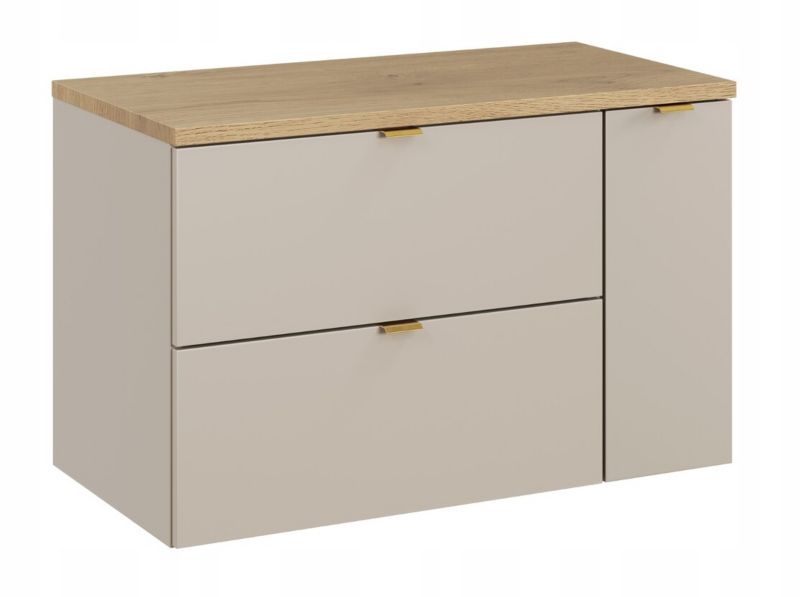 Szafka pod umywalkę Furnidea 80 cm kaszmir z blatem dąb Cremona Dalia 1 szt.