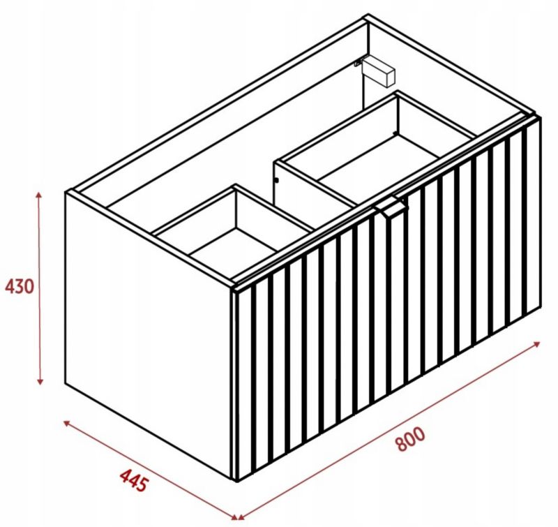 Szafka pod umywalkę Furnidea 80 cm lakierowana frezowana kaszmir półmat Harmo 1 szt.
