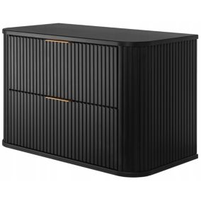 Szafka pod umywalkę Furnidea 80 cm wisząca czarna ryflowana szuflady GLAMOUR 1 szt.