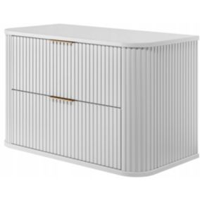 Szafka pod umywalkę Furnidea 80 cm wisząca ryflowana czarna Glamour 1 szt.