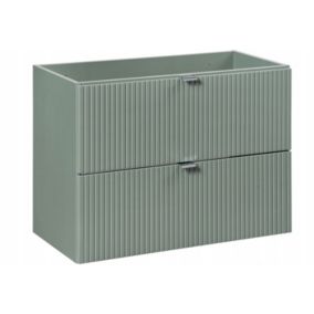 Szafka pod umywalkę Furnidea 80 cm wisząca szałwia ryflowane fronty LINE REED GREEN 1 szt.