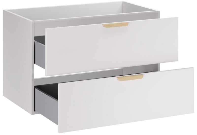 Szafka pod umywalkę Furnidea 80 cm z blatem biały mat dąb Cremona Aster 1 szt.