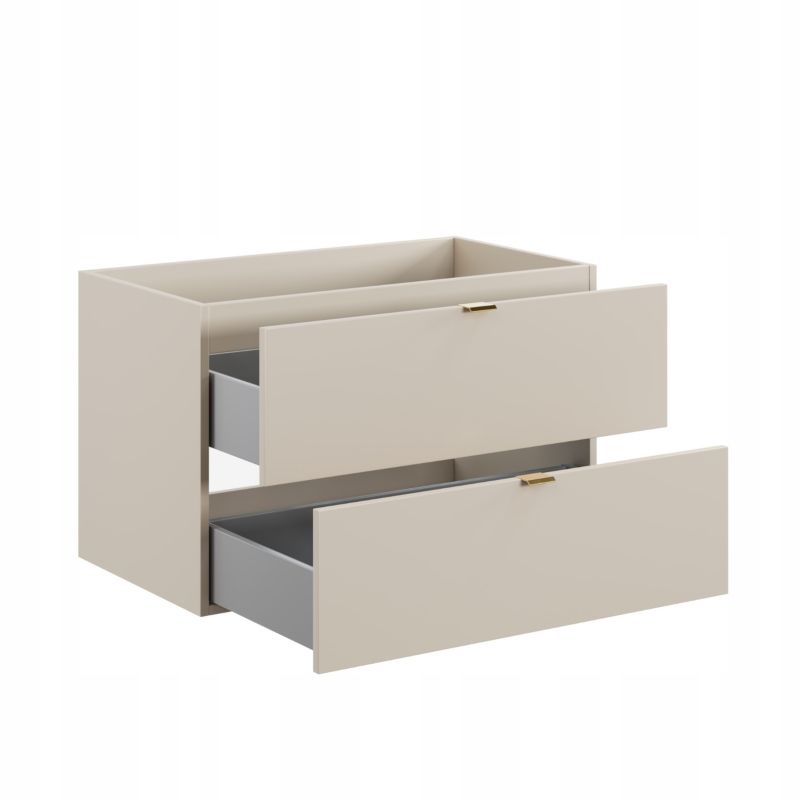 Szafka pod umywalkę Furnidea 80 cm z blatem kaszmir dąb Wotan ryflowany Dalia Cashmere 1 szt.