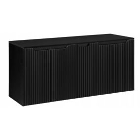 Szafka pod umywalkę Furnidea Nova Black czarna z blatem 140 cm ryflowana 1 szt.