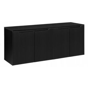 Szafka pod umywalkę Furnidea Nova Black czarna z blatem 160 cm ryflowana 1 szt.