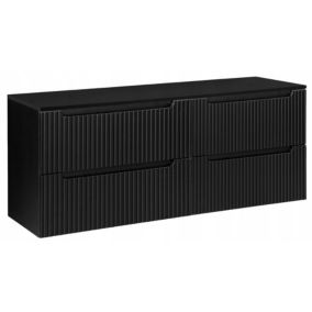 Szafka pod umywalkę Furnidea Nova Black czarna z blatem 160 cm ryflowana 4 szuflady 1 szt.