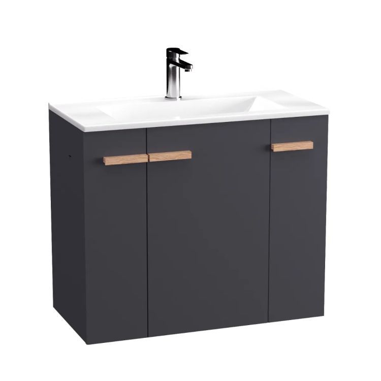 Szafka pod umywalkę KROFAM L-WOOD 79 cm antracyt mat 1 szt.