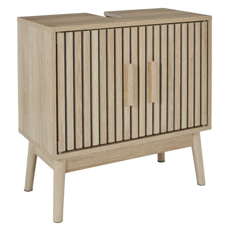 Szafka pod umywalkę LINEA lamele, dąb HowHomely brąz 70 cm 1 szt.