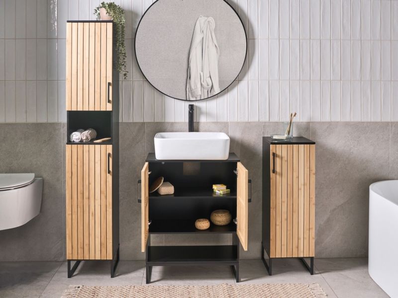 Szafka pod umywalkę Miscanti Drewno bambusowe 60 cm Jasnobrązowy 1 szt.